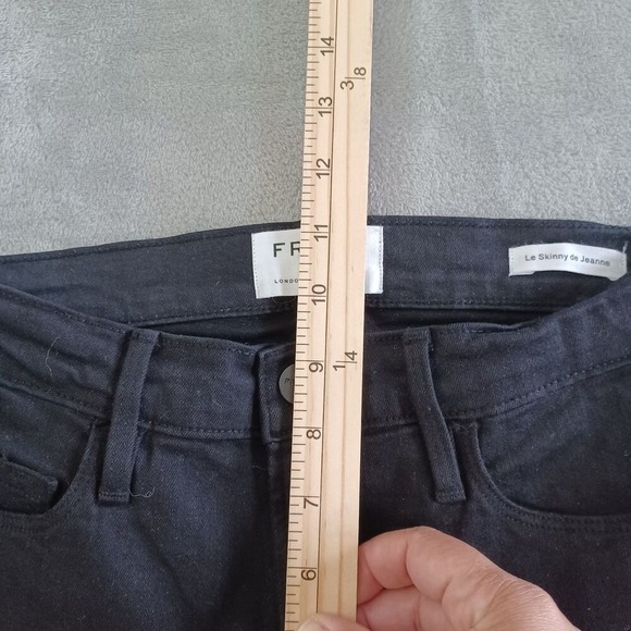 Frame Jeans‎ Sz 25 Le Skinny De Jeanne Raw Stagger Step Hem Film Noir Black - Picture 7 of 9